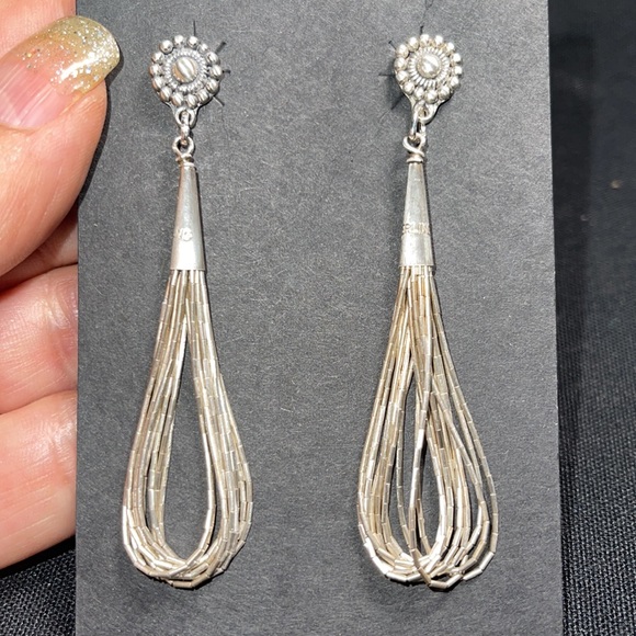 SOLD… Sterling Liquid Silver Earring Dangles - Picture 5 of 5